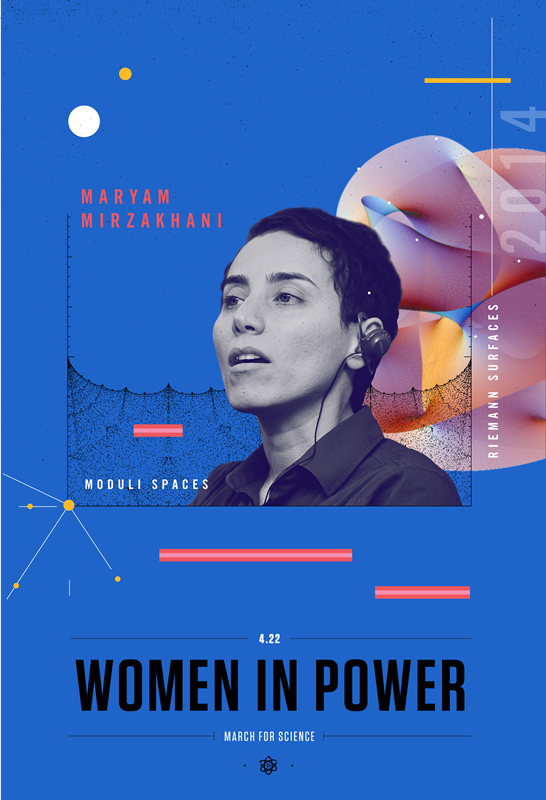 Maryam Mirzakhani Beyond Curie March for Science Poster LT