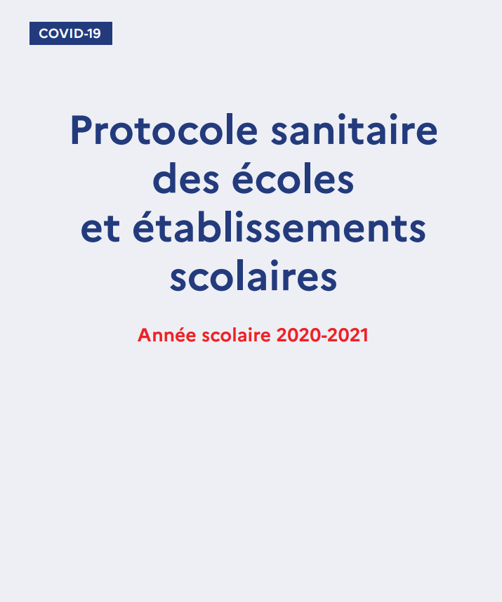 Protocole sanitaire des écoles et établissements scolaires