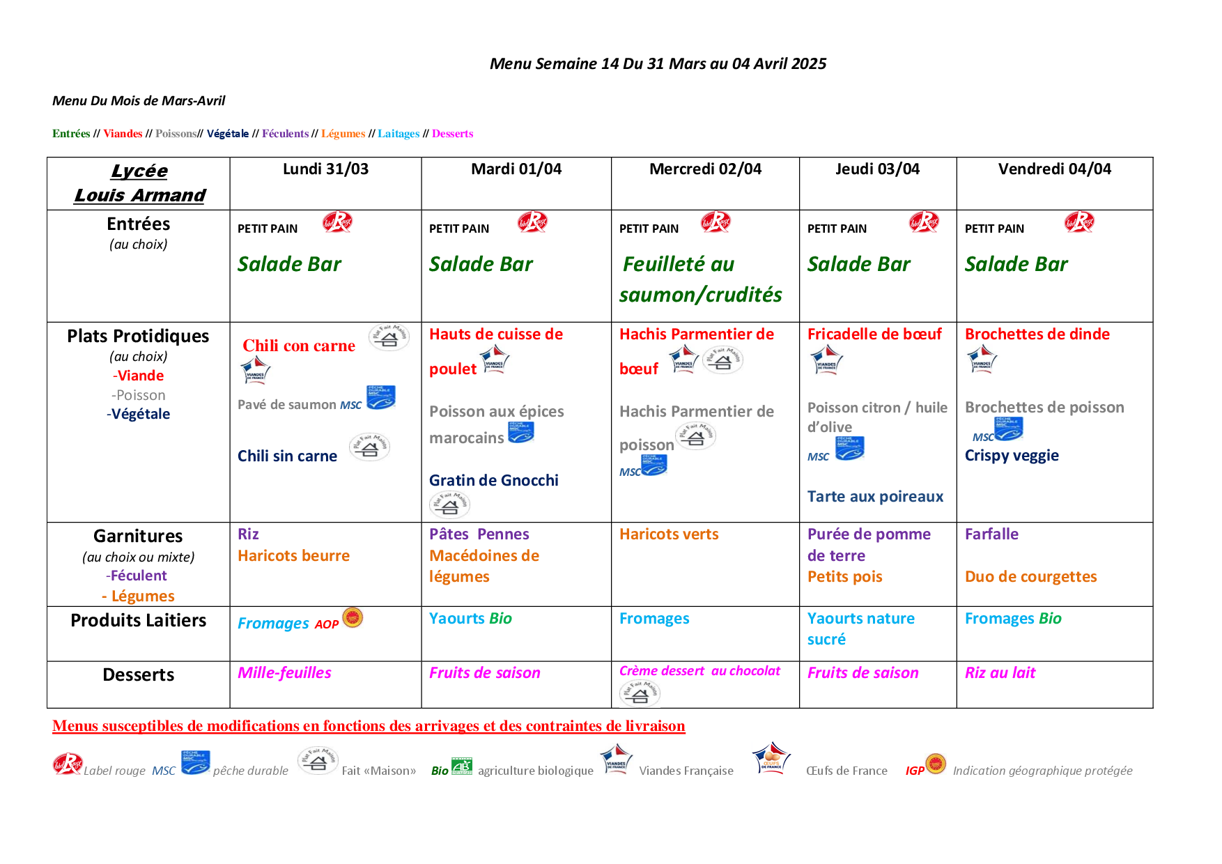 Menu Semaine 39 du 23 au 27 .09 .2024 septembre 2024 Copie 1 